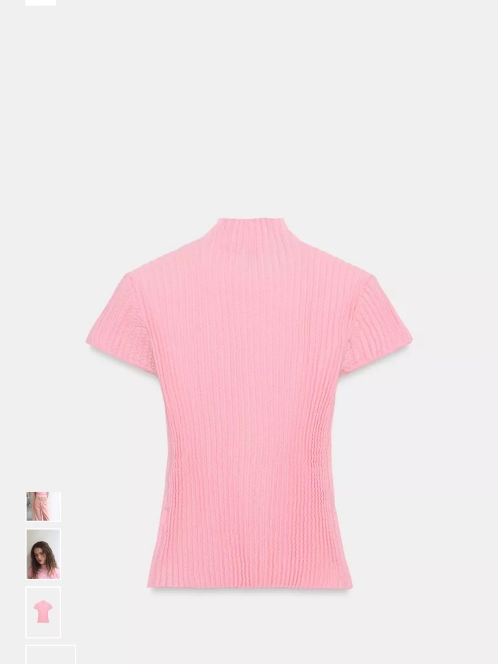 Zara Ribbed Short-Sleeve Mock Neck Top NWT